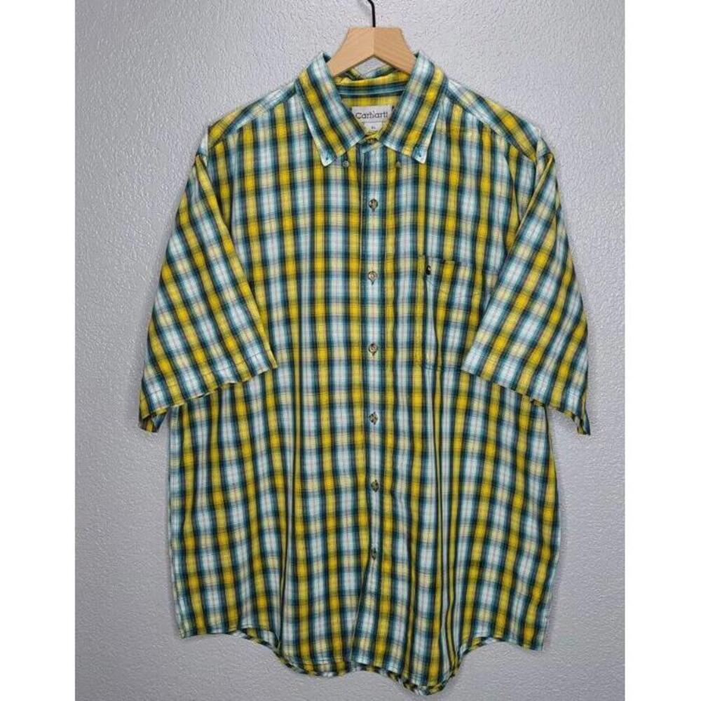 Carhartt Shirts Mens XL Plaid Short Sleeve Button Down Workwear Cotton Work